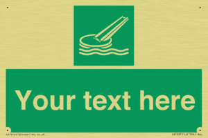 Custom sign safe condition Marine evacuation slide